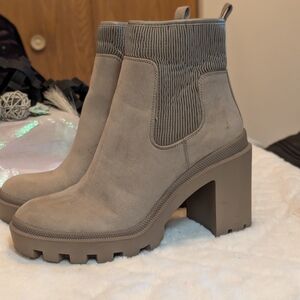 JLo Heeled Platform Boots with Chunky Block Heel